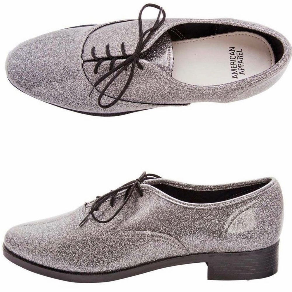 American Apparel Silver Glitter Shoes Size 10 Dead Stock Rare